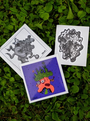 a variety of sticker with a different characters and designs