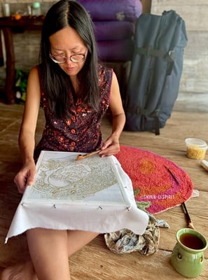 Shuen Li Spirit, Batik artist, batiking, canting, heritage craft, batik art, indonesia, beeswax