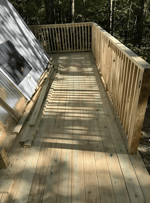 a wooden deck with construction Nashville