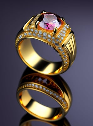 a ring with a pink tourmaline and diamonds