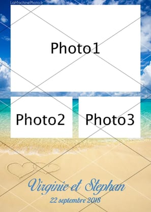 a beach scene with a white sign that says, photo of a beach scene
