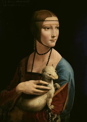 Lady with an Ermine, Leonardo da Vinci, 1489–1491, Czartoryski Museum, Kraków, Poland