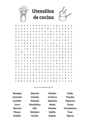 Gastronomía: Sopa de letras para imprimir gratis