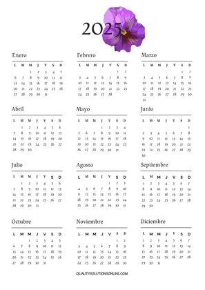 Calendarios Anuales 2025 con Diseños Florales Minimalistas