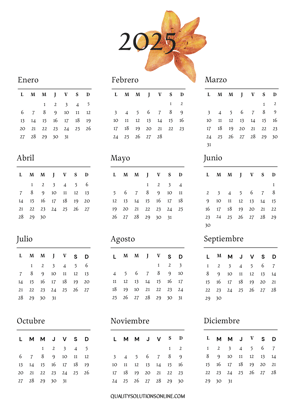 Calendarios Anuales 2025 con Diseños Florales Minimalistas