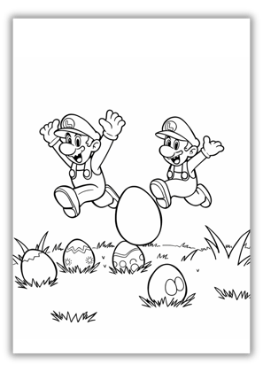 Mario Easter Coloring Pages