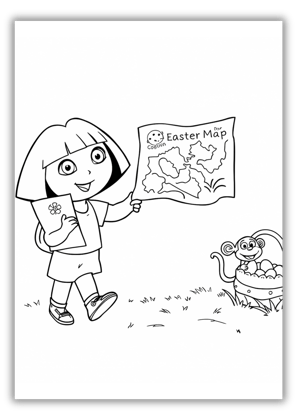 Dora the Explorer Easter Coloring Pages