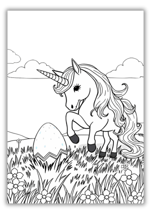 Unicorn Easter Coloring Pages