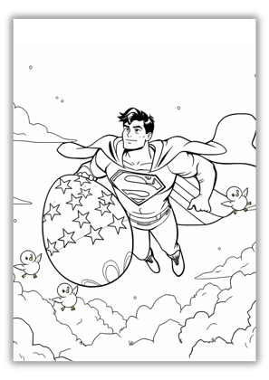 Superman Easter Coloring Pages