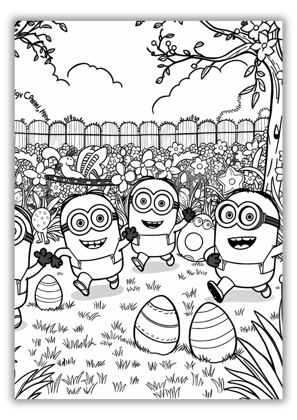 Minions Easter Coloring Pages