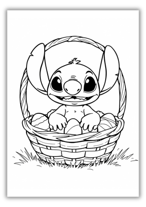 Stitch Easter Coloring Pages