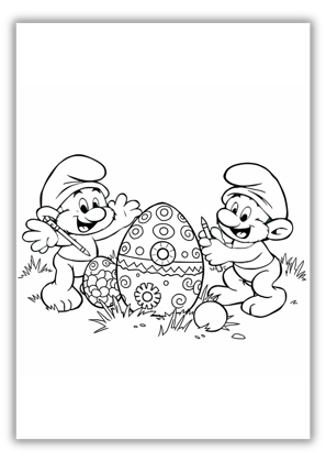 Smurfs Easter Coloring Pages