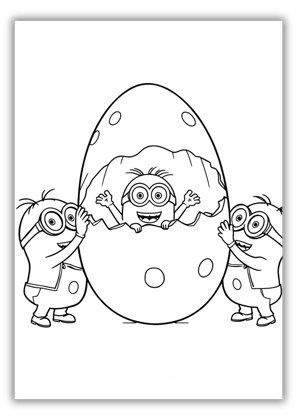 Minions Easter Coloring Pages