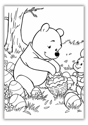 Winnie the Pooh Easter Coloring Pages