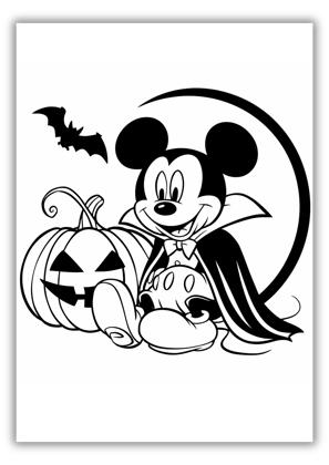 Mickey Mouse Halloween Coloring