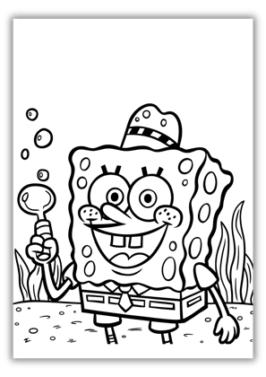 sponge bob square pants coloring page