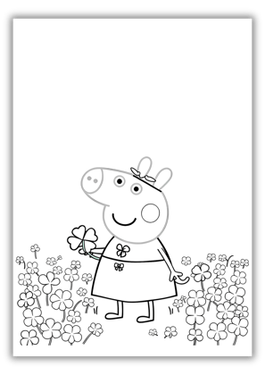 Peppa Pig St Patricks Day Coloring Pages