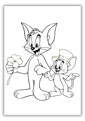 Tom and Jerry St Patricks Day Coloring Pages