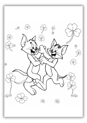 Tom and Jerry St Patricks Day Coloring Pages