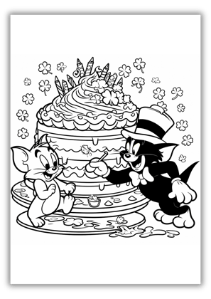 Tom and Jerry St Patricks Day Coloring Pages