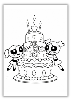 Powerpuff Girls St Patricks Day Coloring Pages