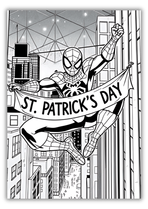 Spiderman St Patricks Day Coloring Pages