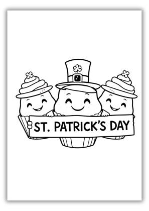 Cupcake St Patricks Day Coloring Pages