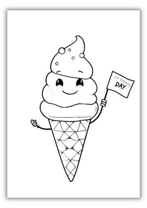 Kawaii Icecream St Patricks Day Coloring Pages