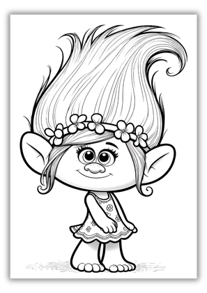 poppy troll coloring page