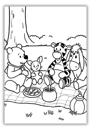 winnie the pooh character coloring pages