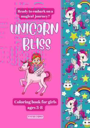 Unicorn bliss - coloring book for kids , girl , eternalsoulwriter.com