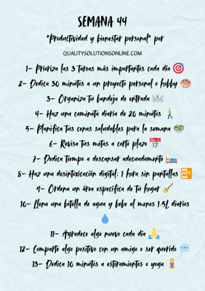 Listado de tareas productividad y bienestar personal