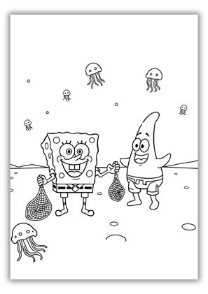 spongebob characters coloring pages