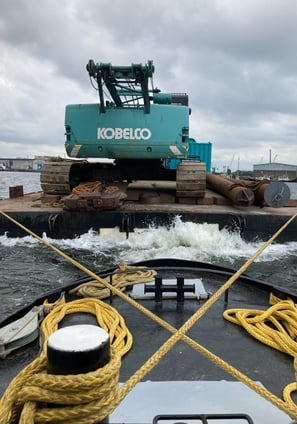 ponton slepen amsterdam, sleepvaart, sleepklus