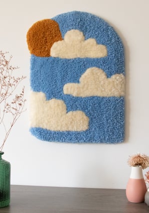 tufting mur salon paysage soleil nuage