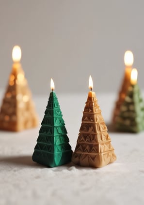 A collection of decorative candles is arranged on a woven mat. The candles are shaped like macarons, bubbles, and a cake topped with fruit. They come in soft pastel colors including pink, blue, and cream. The setting gives a cozy and artisanal feel, with a focus on aesthetically pleasing design.