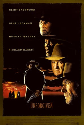 Poster for Clint Eastwood's 'Unforgiven' screening hosted by Auckland International Film Club.