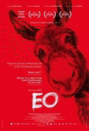 Poster for Jerzy Skolimowski's 'EO' screening hosted by Auckland International Film Club.