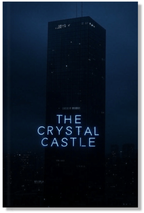 A representation of the cover of The crystal castle, novel by Jose Llorens, cover not final.