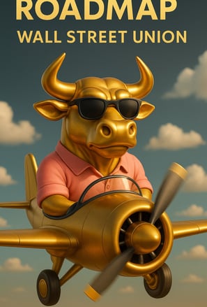 a gold bull in a pink shirt and sunglasses