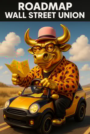 a cartoonish character is driving a car with a cowgirl on it