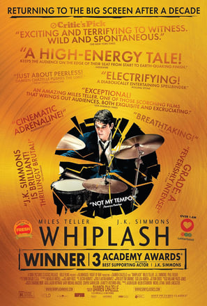 Poster for 'Whiplash' screening hosted by Auckland International Film Club.
