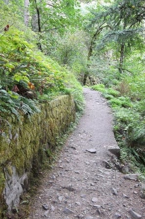 Columbia River Gorge - The narrow trail to Horsetail & ponytail Falls