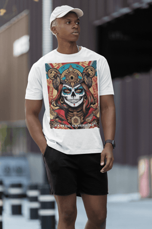 Caveira Urbanizada: Camiseta Streetwear com Estilo Contemporâneo