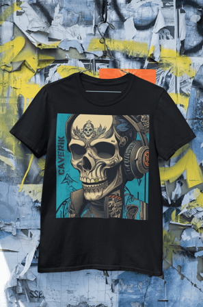 Skate e Moda: Camiseta Cavérik com Grafite e Elementos de Caveira
