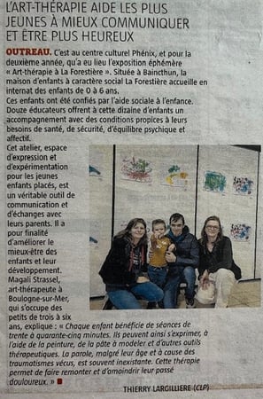 article de presse de la Voix du Nord qui parle des séances d'art-thérapie de Magali Strassel