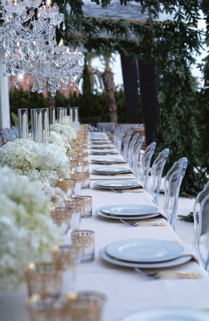 Destination Wedding setup at the gardens of Finca Santa Katerina