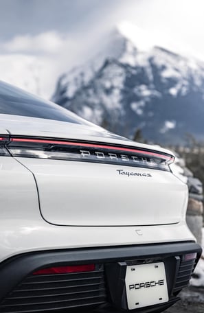 white porsche taycan