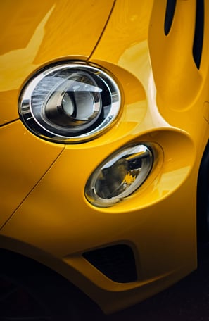 Yellow Abarth Headlights