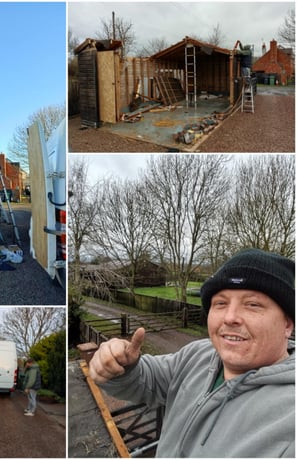 the owner of hiltons rubbish removals next to a few jobs thats been carried out in worcester